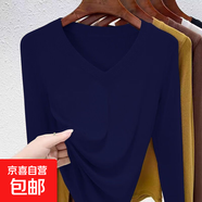 優(yōu)斯宸單/兩件韓系潮流新款螺紋V領(lǐng)長(zhǎng)袖針織衫搭配透氣時(shí)尚舒適上 寶藍(lán)色 【單件裝】 M  【建議95斤以?xún)?nèi)】