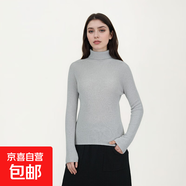 【大牌平替】女士100%純山羊絨百搭打底高領(lǐng)套頭羊絨衫女裝上衣 冬天灰 2XL 135-150斤