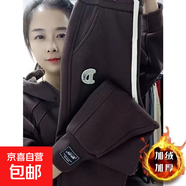 加絨/不加絨2025款女直筒休閑褲加大碼加絨加厚高腰束腳顯瘦褲子 1822咖啡色【加絨加厚】 2XL 【建議130-145斤】