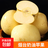 山東煙臺(tái)黃金奶油富士蘋(píng)果 棲霞牛奶蘋(píng)果當(dāng)季新鮮水果裝箱 奶油蘋(píng)果2個(gè)果單果100g+試吃裝