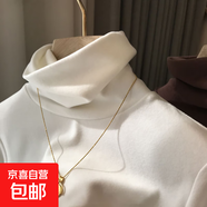 高領(lǐng)德絨打底衫女西裝風(fēng)衣內搭秋冬堆堆領(lǐng)上衣加厚磨毛長(cháng)袖t恤潮 922-白色 2XL 建議125-140斤