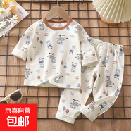 兒童睡衣套裝春季萊卡棉寶寶內(nèi)衣男童家居服女童秋衣秋褲童裝批發(fā) LK10-滑板氣球 【A類材質(zhì)】 140 建議身高125-135CM