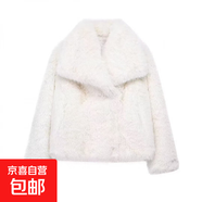 2025年新款皮草外套女環(huán)保毛毛大翻領(lǐng)時(shí)尚加厚百搭貴婦大衣高級感 白色 XS