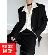 2025秋季新款小眾設計感山本風(fēng)復古西裝外套簡(jiǎn)約中性風(fēng)西服套裝潮 X13黑色 【秒發(fā)京東】 M