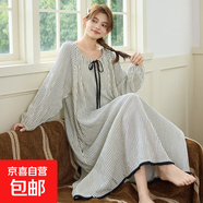 帶胸墊女士睡裙2025春秋季套頭長(cháng)款連衣裙豹紋感可外穿家居服 Y692 M