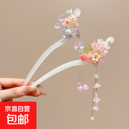 兒童古風(fēng)漢服步搖發(fā)飾女童盤(pán)頭發(fā)發(fā)簪國風(fēng)小女孩頭飾簪 紫萱+蝶汐2件