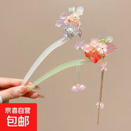 兒童古風(fēng)漢服步搖發(fā)飾女童盤(pán)頭發(fā)發(fā)簪國風(fēng)小女孩頭飾簪 紫萱+芷云2件