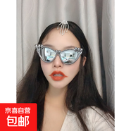新款萬圣節(jié)整蠱裝飾搞怪眼鏡歐式節(jié)慶禮品個性聚會派對搞怪眼鏡 銀色三角骷髏 均碼