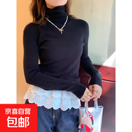 半高領(lǐng)打底衫女內(nèi)搭2025秋冬新款高級(jí)感毛衣針織修身上衣春秋女裝 黑色 高領(lǐng)款  XL