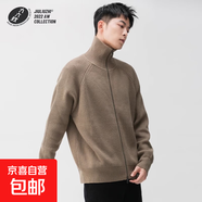 2025原創(chuàng)秋冬季拉鏈針織衫開衫高領(lǐng)毛衣男簡約純色寬松外套潮流 JD-B082-灰綠色 L