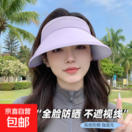防曬帽子女夏季遮陽帽戶外騎行開車防曬帽女時尚百搭透氣太陽帽子 糖果帽【紫色】 均碼（54cm-58cm）