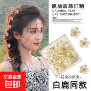 網(wǎng)紅明星公主頭小抓夾水鉆花朵小號發(fā)夾發(fā)飾女頭飾劉海夾發(fā)卡 1086D香檳色花瓣水鉆/顆 8個(gè)