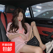 2025夏季中長款寬松閨蜜裝打底衫女卡通ins圓領(lǐng)大碼短袖T恤 淺粉 L