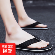2025新款夏季時(shí)尚輕便人字拖男休閑防滑防臭軟底踩屎感拖鞋 JX-PZ-1905黑色 43