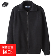 2025原創(chuàng)秋冬季拉鏈針織衫開衫高領(lǐng)毛衣男簡(jiǎn)約純色寬松外套潮流 JD-B082-黑色   M