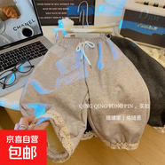 2025新款女童加絨褲子純色花邊韓版衛褲女童蕾絲邊休閑童褲298 PS灰白色加絨款 -艾姆特專(zhuān)一服飾 80 cm