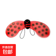 兒童節日演出服飾黃色小蜜蜂三件蝴蝶翅膀套裝公主裙節日表演道具 小瓢蟲(chóng)紅色單個(gè)翅膀 均碼