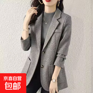 高級感灰色西裝外套女春季新款韓版休閑氣質流行小西服上衣HS1020 HS1020灰色 L 【建議110-120斤】