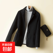 毛呢外套呢子女裝韓版大衣女西裝領(lǐng)新款秋冬季裝修身小西服HS911 HS911黑色 2XL 【建議135-150斤】
