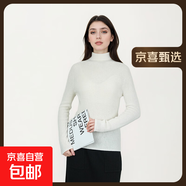 【大牌平替】女士100%純山羊絨百搭打底高領(lǐng)套頭羊絨衫女裝上衣 白色 M 90-110斤