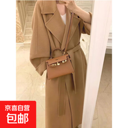 紅色呢子大衣女冬季2025年新款寬松高級感氣質(zhì)中長(cháng)款毛呢外套 駝色 M