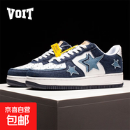 沃特（VOIT）牛仔板鞋男低幫休閑百搭潮流爆款厚底小白鞋女星星 牛仔-藍色 40