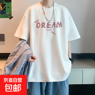 重磅短袖t恤男2025夏季寬松潮牌美式復(fù)古重磅重磅半袖打底衫SJ 博W434-白色 2XL