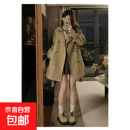 風(fēng)衣外套女2025春秋季流行中長款英倫赫本氣質(zhì)小個(gè)子學(xué)生短款大衣 卡其色【氣質(zhì)少女風(fēng)格】 XL 建議125-140斤