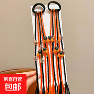 兒童萬(wàn)圣節假發(fā)辮子可愛(ài)小幽靈搗蛋鬼南瓜女童甜酷麻花辮頭繩發(fā)飾 8#搞怪南瓜1對裝 無(wú)規格