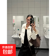 美式復古鉚釘短款外套女秋季高級質(zhì)感翻領(lǐng)辣妹休閑百搭上衣夾克女 白色 3XL 建議160-180斤