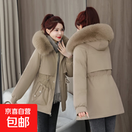 冬季新款加厚短款棉衣外套女韓版寬松棉襖服洋氣女裝 卡其色 XL 125-140斤