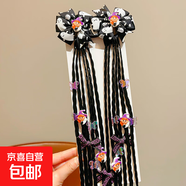 兒童萬(wàn)圣節假發(fā)辮子可愛(ài)小幽靈搗蛋鬼南瓜女童甜酷麻花辮頭繩發(fā)飾 12#蝴蝶女巫發(fā)夾+假發(fā)1對裝 無(wú)規格