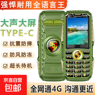 三防老人手機大屏超大聲通防水塵三網(wǎng)通軍工電霸大聲大字按鍵老人手機超長(cháng)待機老年機移動(dòng)4G電信4G 綠色全網(wǎng)通 標準版(含充電器）