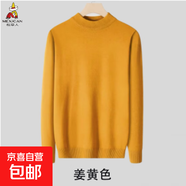 稻草人（MEXICAN）【柔軟舒適】秋冬新品針織衫高領(lǐng)男毛衣套頭衫休閑運(yùn)動上衣細(xì)針 金黃色 M
