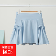 短裙女秋季新款高腰顯瘦百褶裙氣質(zhì)小個子半身裙子 淺藍(lán)色 S