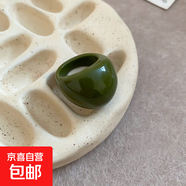 歐美跨境樹(shù)脂幾何圓形戒指時(shí)尚簡(jiǎn)約扳指氣質(zhì)食指戒小眾設計感指環(huán) 戒指-綠色