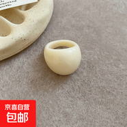 歐美跨境樹脂幾何圓形戒指時尚簡約扳指氣質(zhì)食指戒小眾設(shè)計感指環(huán) 戒指-白色
