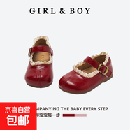 女童皮鞋韓版小香風(fēng)公主風(fēng)兒童軟底假分趾?jiǎn)涡ㄟ吥g(shù)貼瑪麗珍鞋 紅色 19 碼內長(cháng)13.8cm
