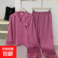 毛毛豹紋睡衣女春秋季冰絲長(cháng)袖套裝可外穿法式輕奢高貴優(yōu)雅家居服 毛毛豹紋-長(cháng)袖烏玫 M 160(80-100斤)