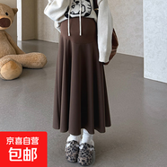 孕婦裝秋冬季套裝2025新款連帽套頭毛衣半身裙孕媽高級(jí)感穿搭春秋 咖色半身裙 L