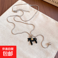 歐美小馬星星馬蹄鐵吊墜項鏈時(shí)尚簡(jiǎn)約百搭鎖骨鏈小眾設計感項飾女 項鏈-銀色-黑色