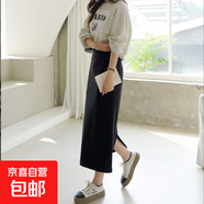 小個(gè)子半身裙女加絨加厚氣質(zhì)秋季后開(kāi)叉通勤百搭高腰裙直筒裙158 黑色【高個(gè)子款】秋款 合適身高158-175CM L 【建議100-110斤】
