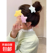 【毛絨五角星發(fā)夾】多巴胺女孩星星鴨嘴夾成人小孩通用發(fā)飾頭飾 毛絨星星發(fā)卡10個(gè)（混色）