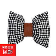 CCD汽車(chē)座墊經(jīng)典簡(jiǎn)約冰絲舒適防滑車(chē)載座椅坐墊四季通用車(chē)內座套 針織千鳥(niǎo)格棕色皮革腰封頭枕