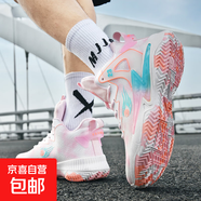 運動(dòng)鞋2025新款春夏季網(wǎng)面透氣耐磨籃球鴛鴦鞋男款初中生百搭款鞋 白粉 43