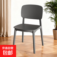 現代簡(jiǎn)約北歐加厚塑料餐椅靠背凳子家用餐桌椅久坐舒服小椅子 小背椅淺灰1把