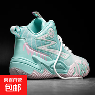 男鞋籃球鞋高幫減震耐磨水泥克星運動(dòng)鞋2025夏季新款青少年籃球鞋 白月粉 42