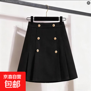 小香風毛呢半身裙女2025秋冬高腰a字百褶短裙高級感時尚外穿靴裙 6986黑色百褶裙【秋冬毛呢面料】 S (推薦80-95斤)