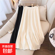 新款針織魚(yú)尾半身裙女2025秋冬款加厚百褶裙小個(gè)子高腰a字短裙子 1363高級杏【針織半裙】 XL 推薦【125-140斤】