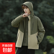 2025沖鋒衣秋冬男女同款戶外三合一可拆卸防風(fēng)防水加絨加厚外套潮 男款軍綠-卡其 2XL 【150-170斤】